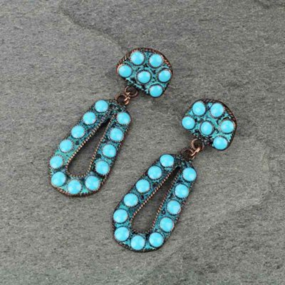 Western Epoxy Concho Post Earrings